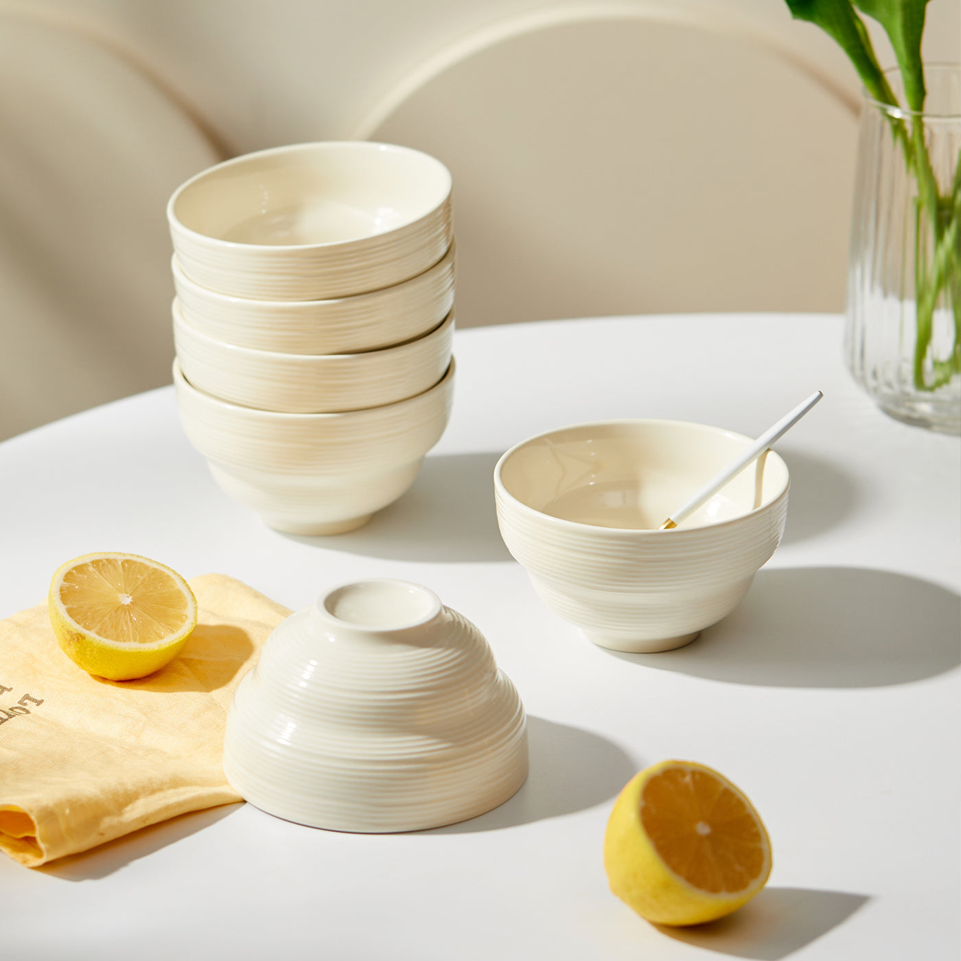 JIWOO-Light stream, 6pcs, 4,5Zoll 11,8cm Schüssel, Mikrowellengeeignet und Spülmaschinengeeignet