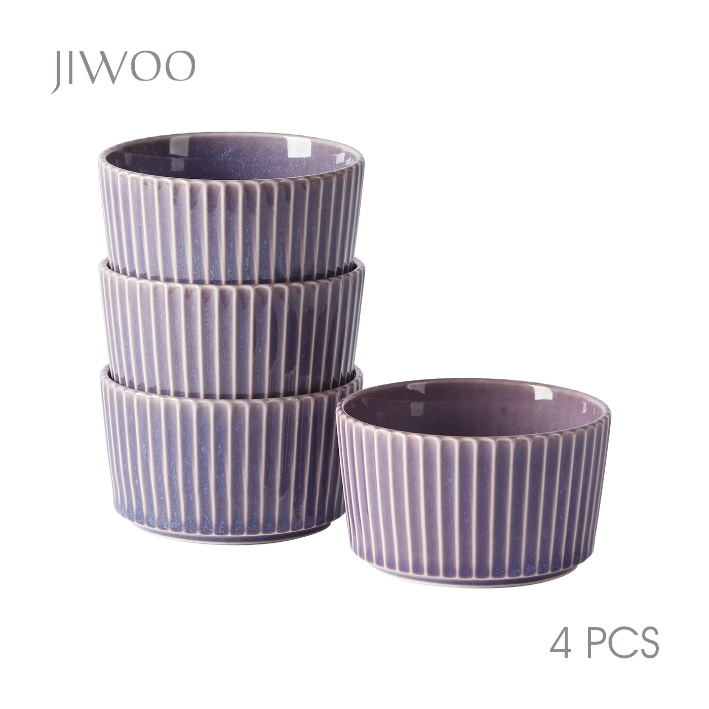 JIWOO-Collins, 4pcs, 4,5zoll 11cm Schüssel, Mikrowellengeeignet und Spülmaschinengeeignet