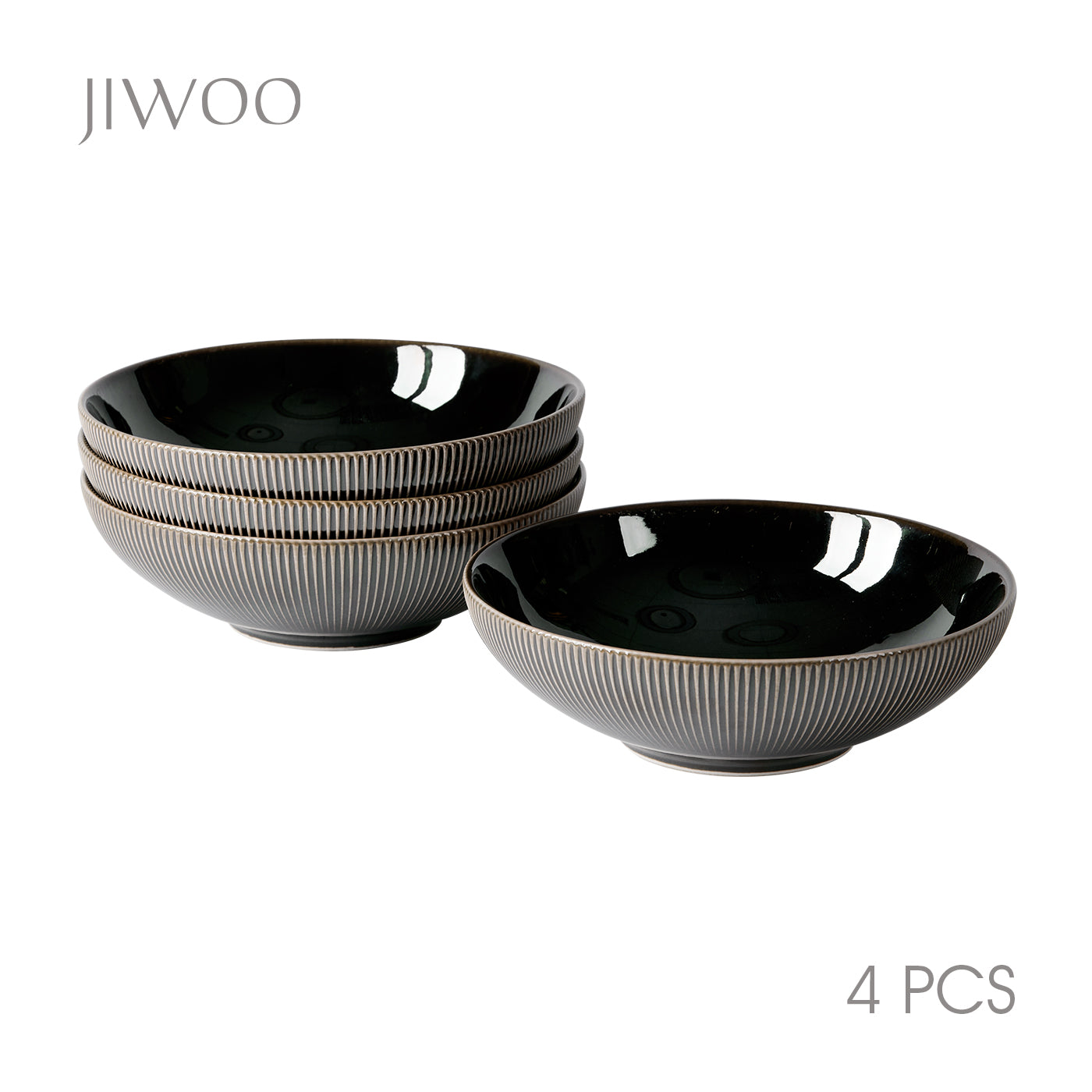 JIWOO-Moire, 4pcs, 8zoll 20cm Schüssel, Mikrowellengeeignet und Spülmaschinengeeignet