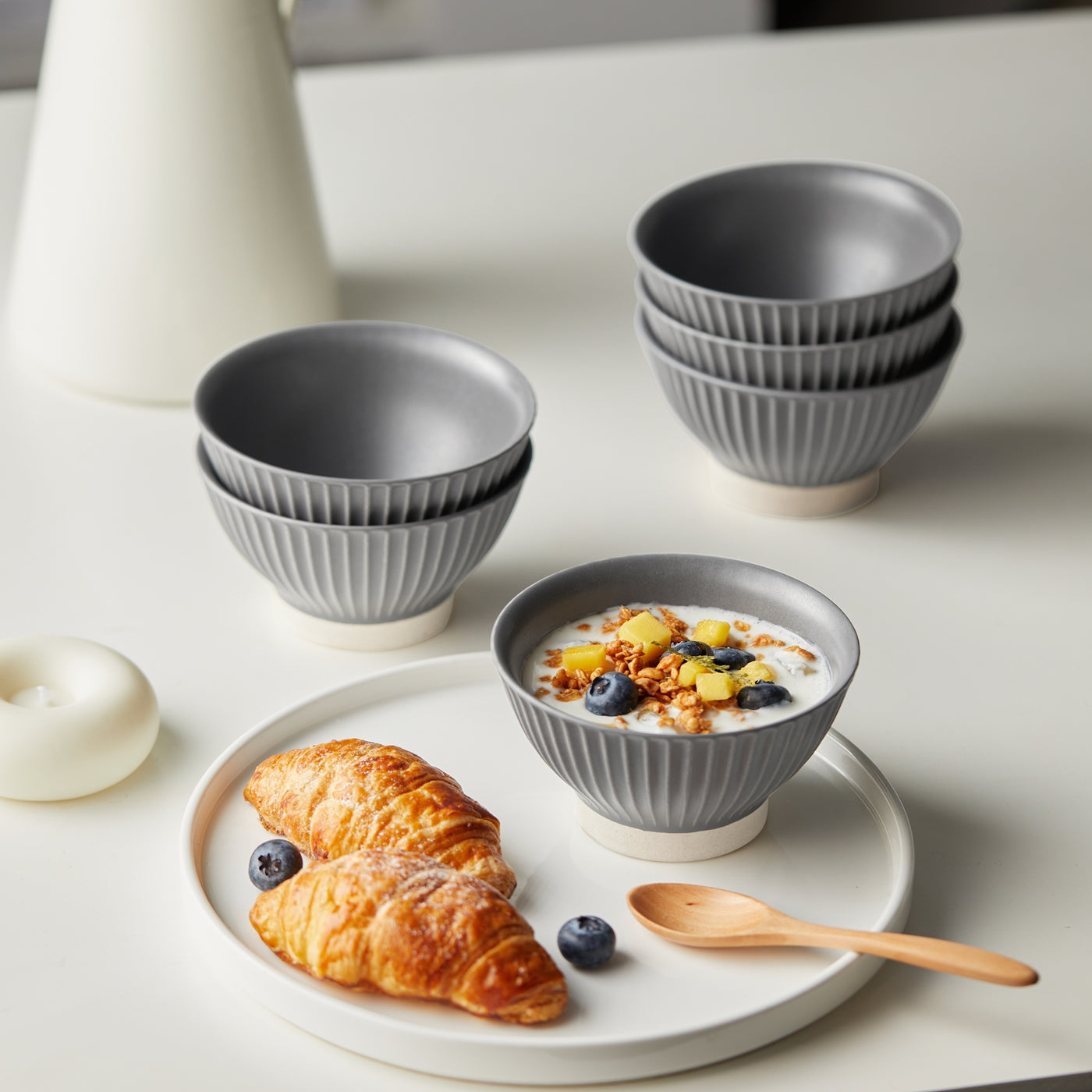 JIWOO-Collins, 6pcs, 4,5Zoll 12cm Schüssel, Mikrowellengeeignet und Spülmaschinengeeignet