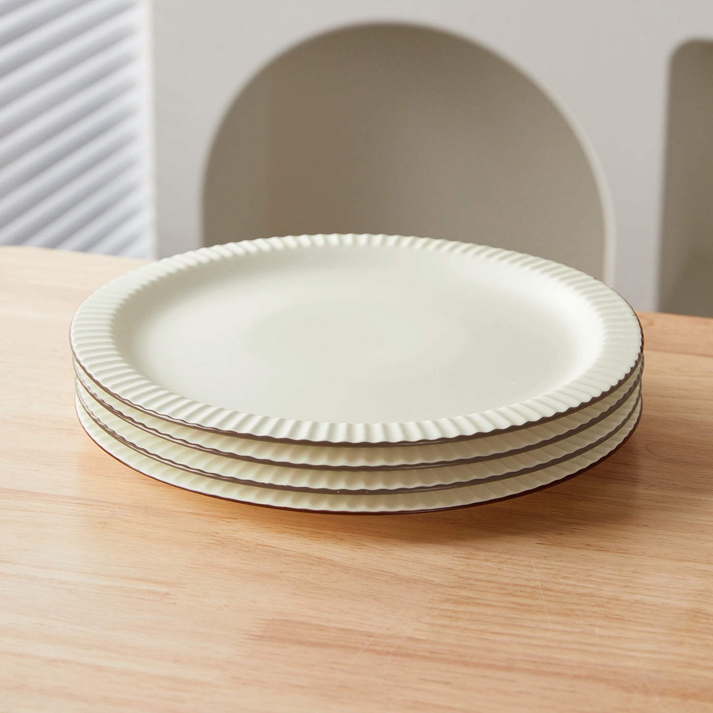 JIWOO-Collins, 4pcs, 10zoll 25,4cm Essteller, Mikrowellengeeignet und Spülmaschinengeeignet