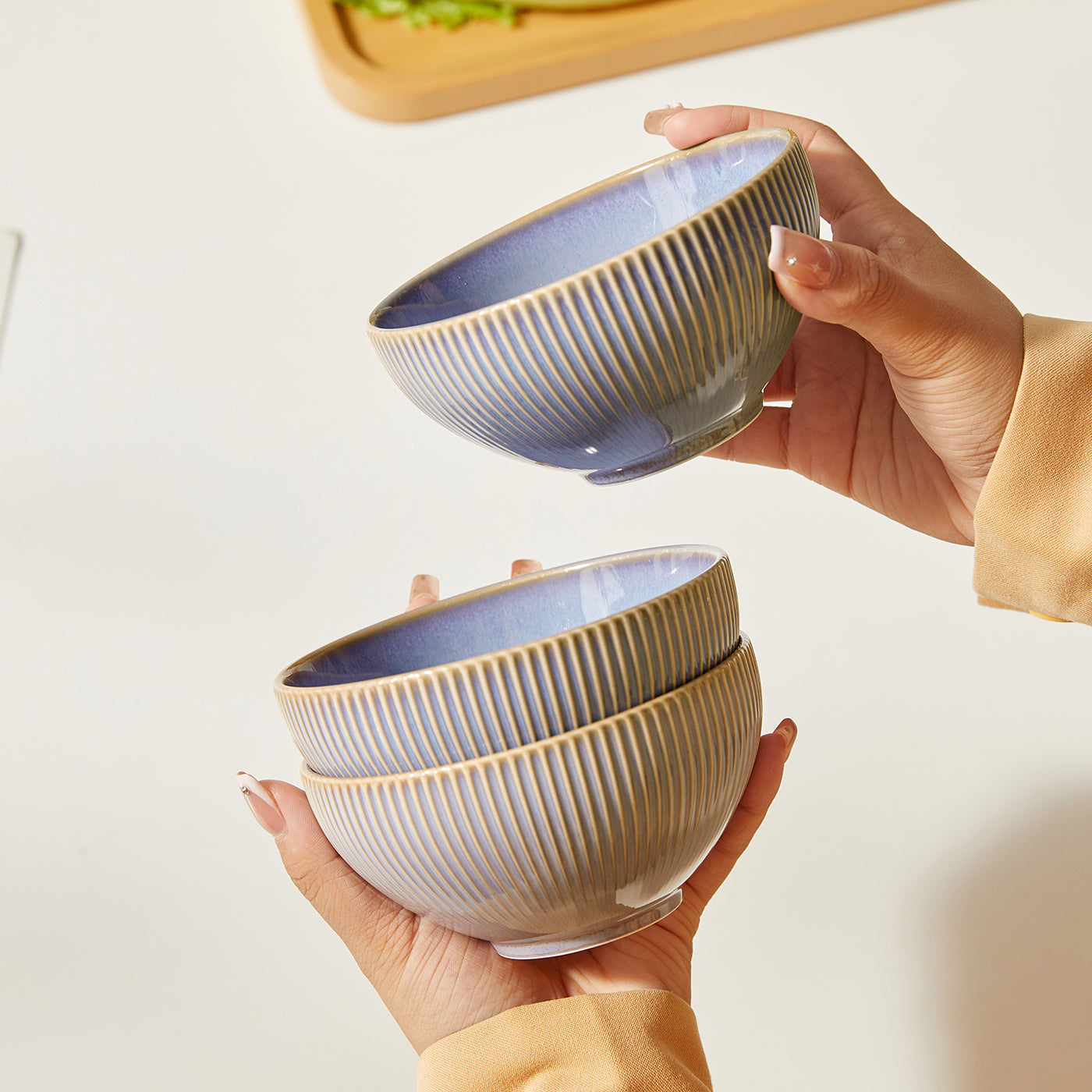 JIWOO-Moire, 4pcs, 4,5zoll 11,7cm Schüssel, Mikrowellengeeignet und Spülmaschinengeeignet