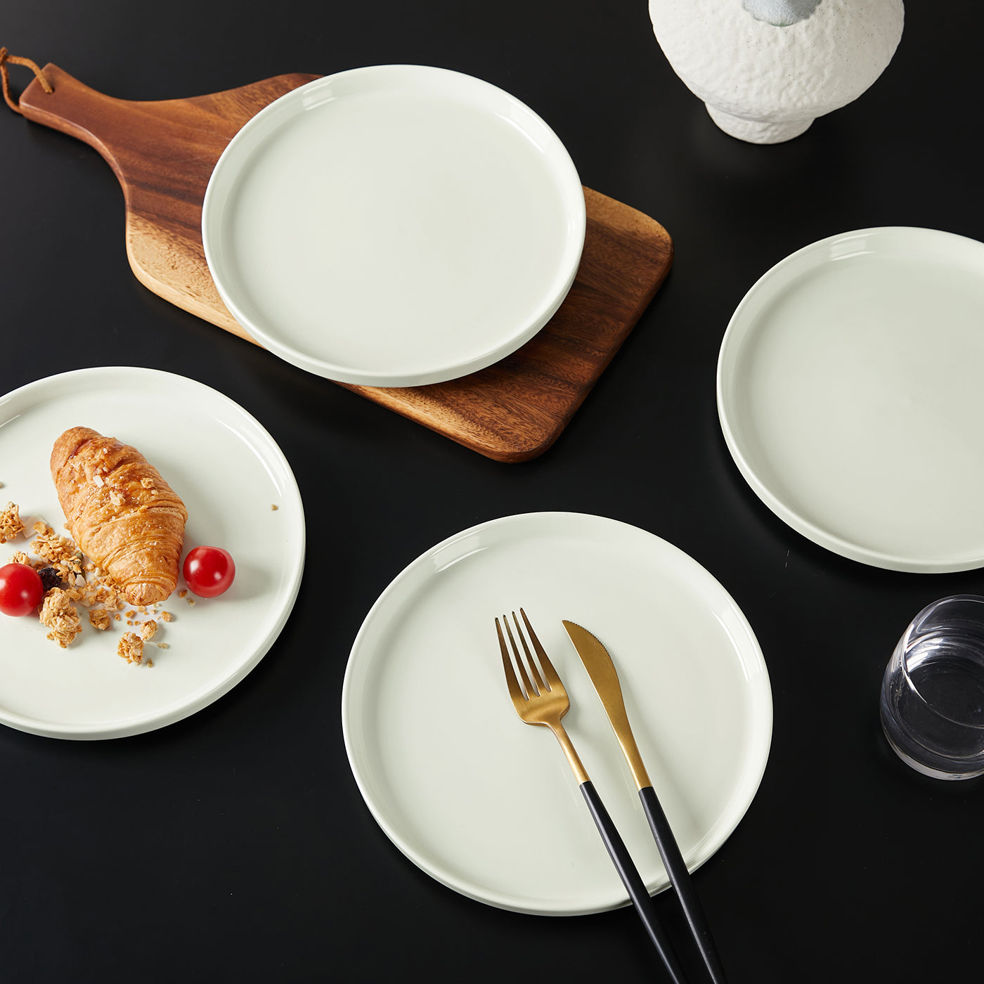 JIWOO-Beira, 4pcs, 8Zoll 21cm Essteller, Mikrowellengeeignet und Spülmaschinengeeignet