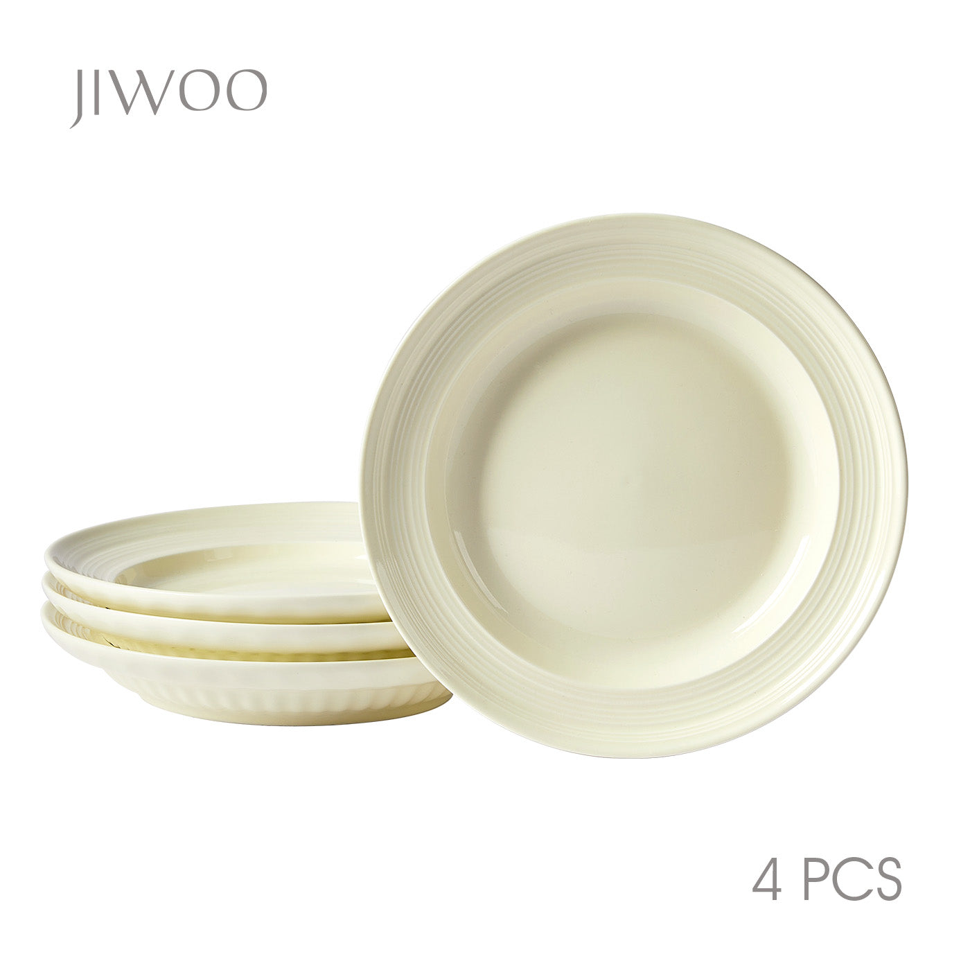 JIWOO-Light stream, 4pcs, 8Zoll 20,4cm Tiefer Teller, Mikrowellengeeignet und Spülmaschinengeeignet