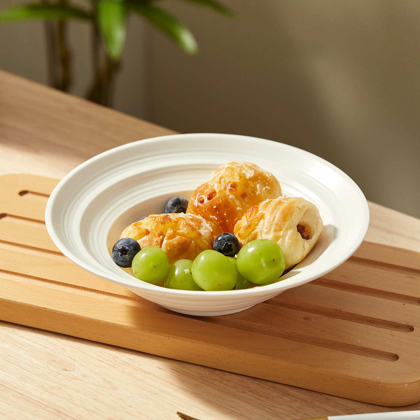 JIWOO-Lurcern, 4pcs, 8,5zoll 21,2cm Suppenteller, Mikrowellengeeignet und Spülmaschinengeeignet