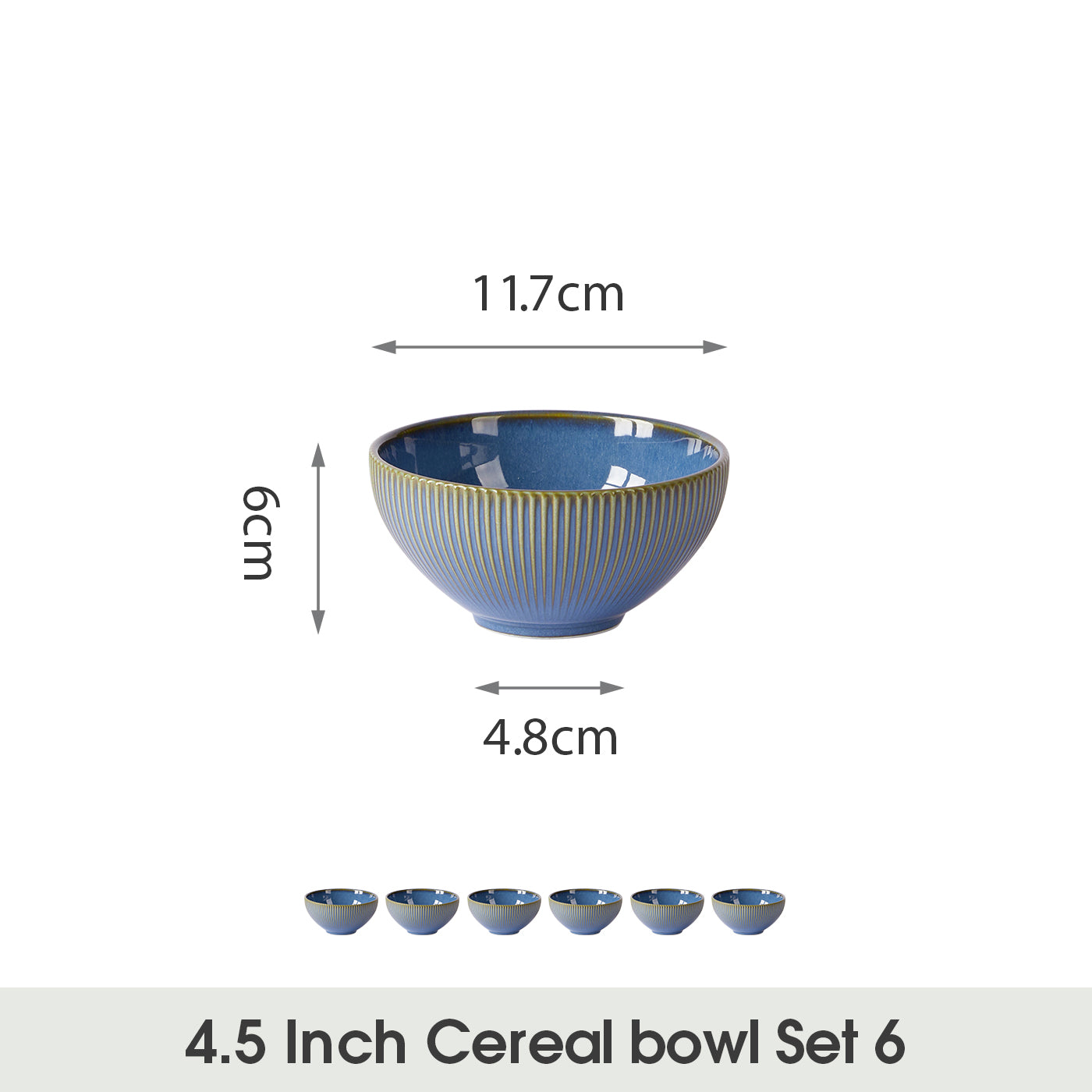 JIWOO-Moire, 4pcs, 4,5zoll 11,7cm Schüssel, Mikrowellengeeignet und Spülmaschinengeeignet