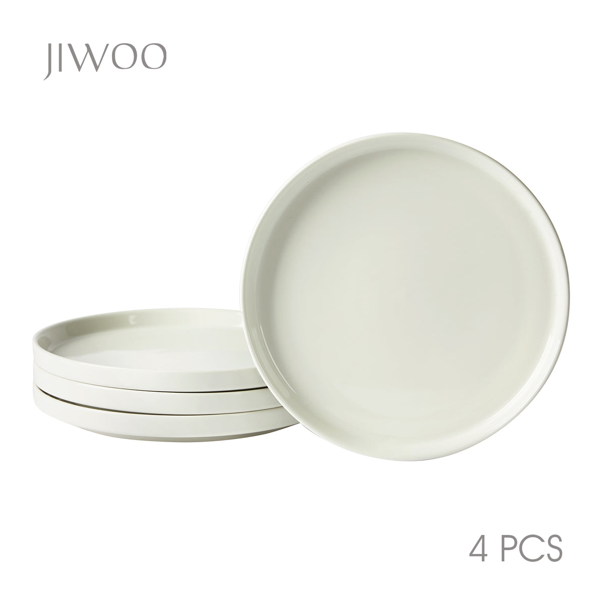JIWOO-Beira, 4pcs, 8Zoll 21cm Essteller, Mikrowellengeeignet und Spülmaschinengeeignet