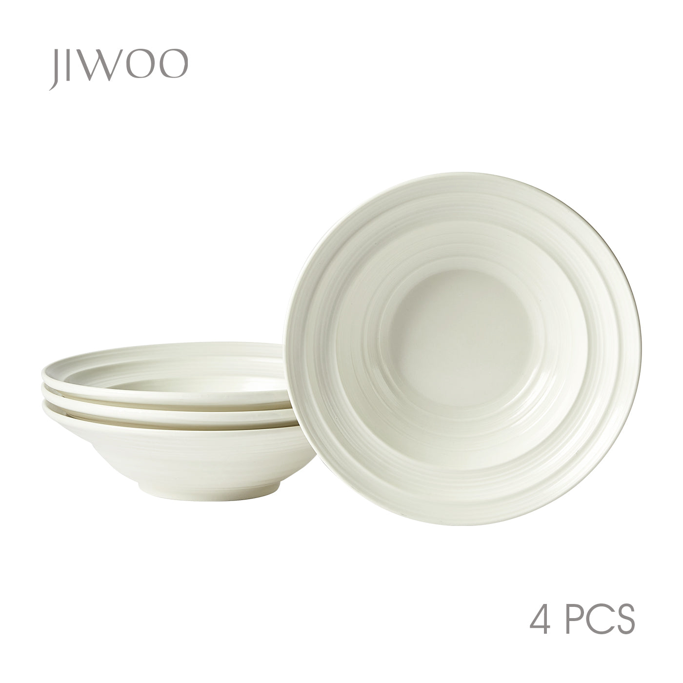 JIWOO-Lurcern, 4pcs, 8,5zoll 21,2cm Suppenteller, Mikrowellengeeignet und Spülmaschinengeeignet