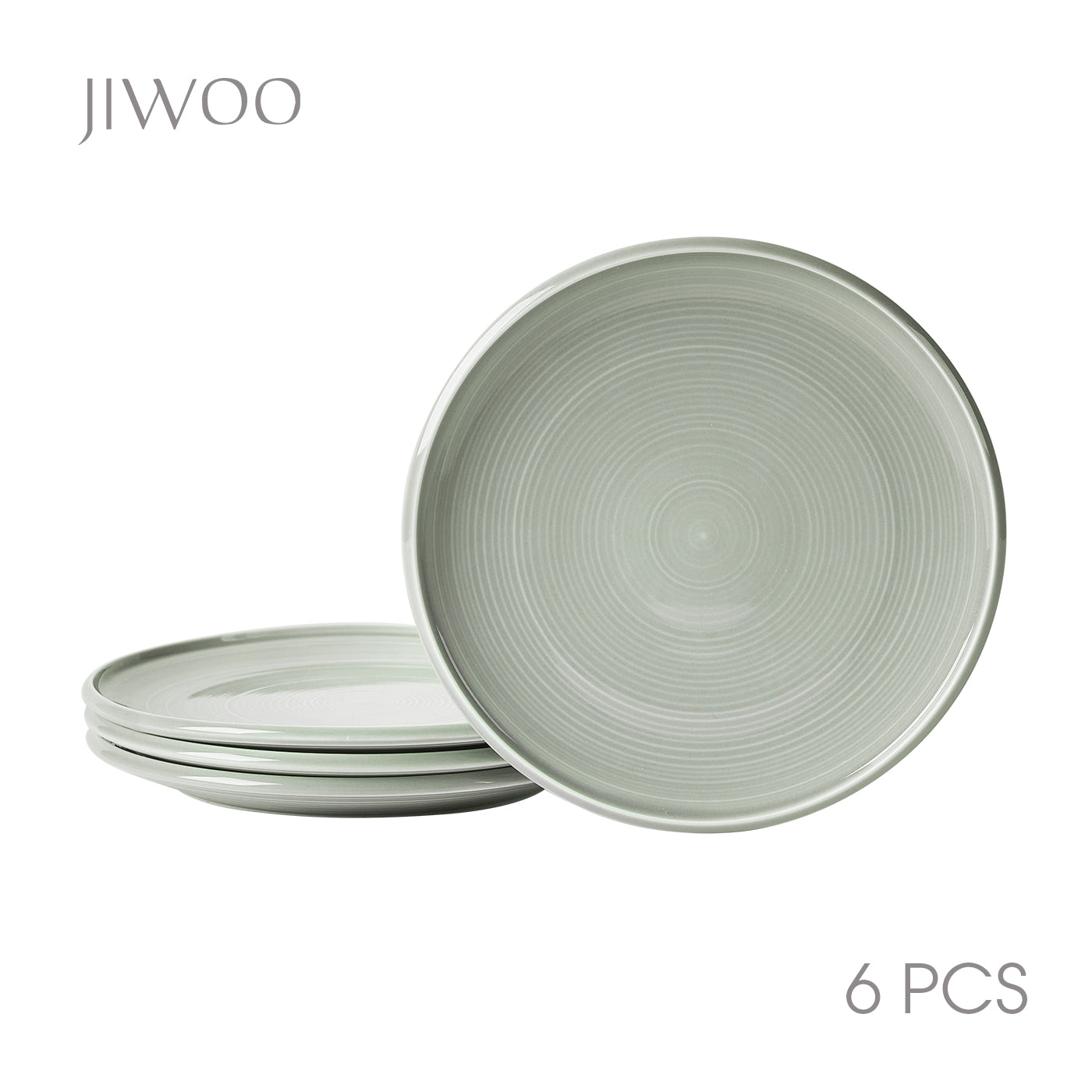 JIWOO-Zen, 4pcs, 8,5zoll 21,5cm Essteller, Mikrowellengeeignet und Spülmaschinengeeignet
