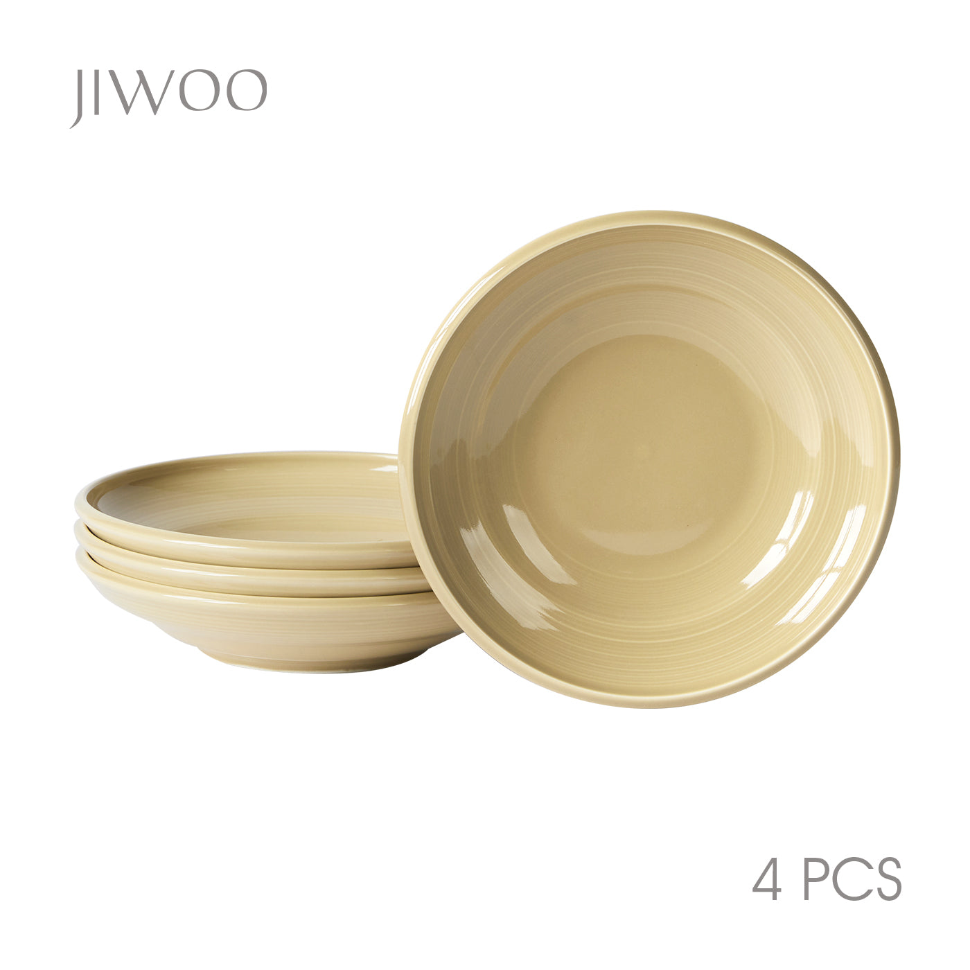 JIWOO-Zen, 4pcs, 8,5zoll 22cm Suppenteller, Mikrowellengeeignet und Spülmaschinengeeignet