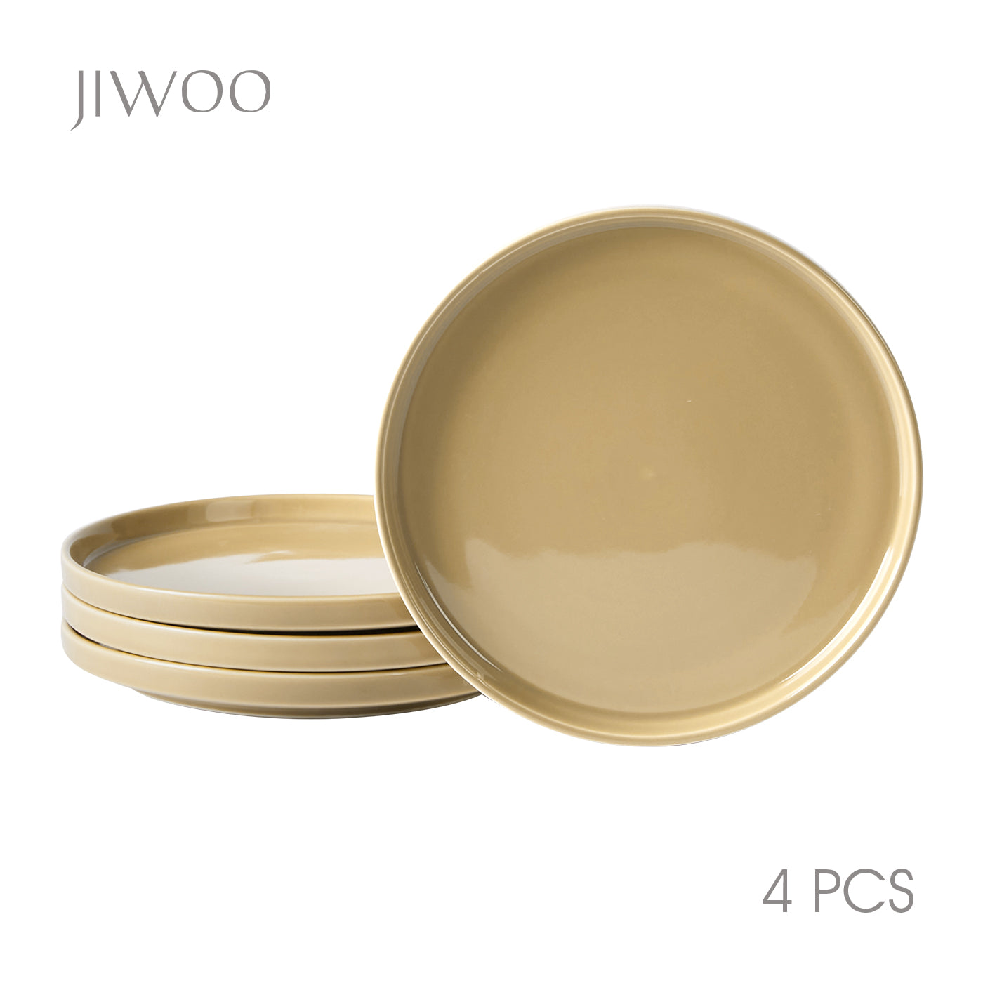 JIWOO-Beira, 4pcs, 8Zoll 21cm Essteller, Mikrowellengeeignet und Spülmaschinengeeignet