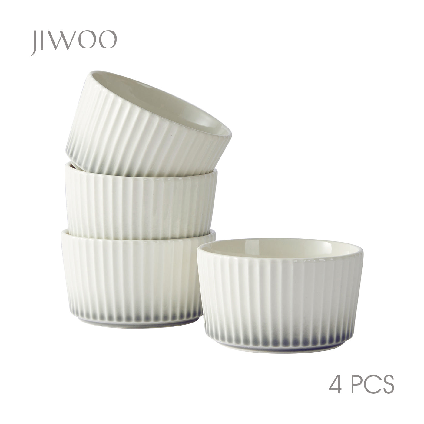 JIWOO-Collins, 4pcs, 4,5zoll 11cm Schüssel, Mikrowellengeeignet und Spülmaschinengeeignet