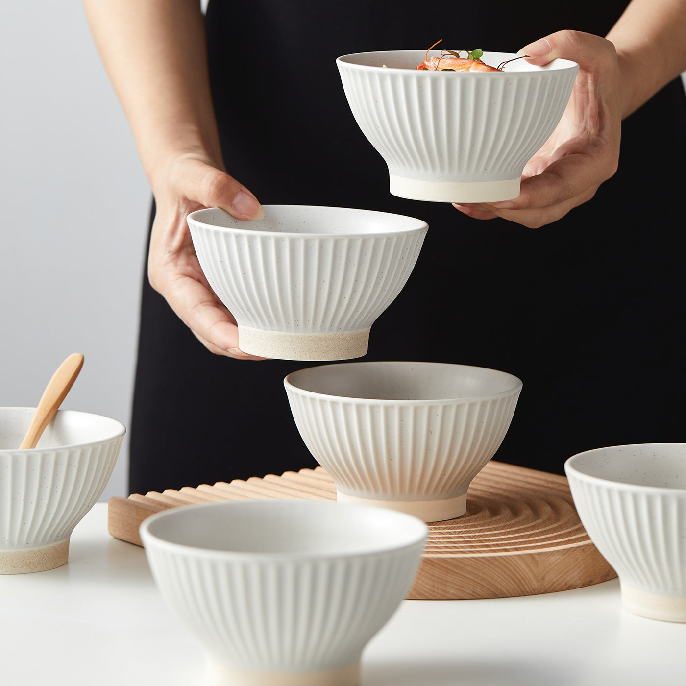 JIWOO-Collins, 6pcs, 4,5Zoll 12cm Schüssel, Mikrowellengeeignet und Spülmaschinengeeignet