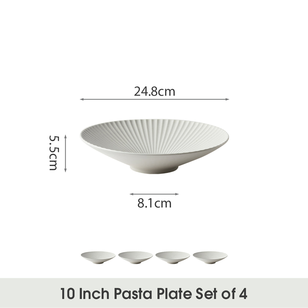 JIWOO-Collins, 4pcs, 10zoll 24,8cm Teller, Mikrowellengeeignet und Spülmaschinengeeignet