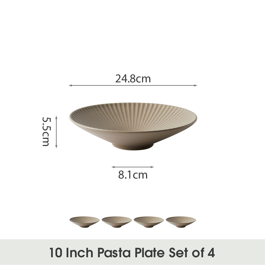 JIWOO-Collins, 4pcs, 10zoll 24,8cm Teller, Mikrowellengeeignet und Spülmaschinengeeignet
