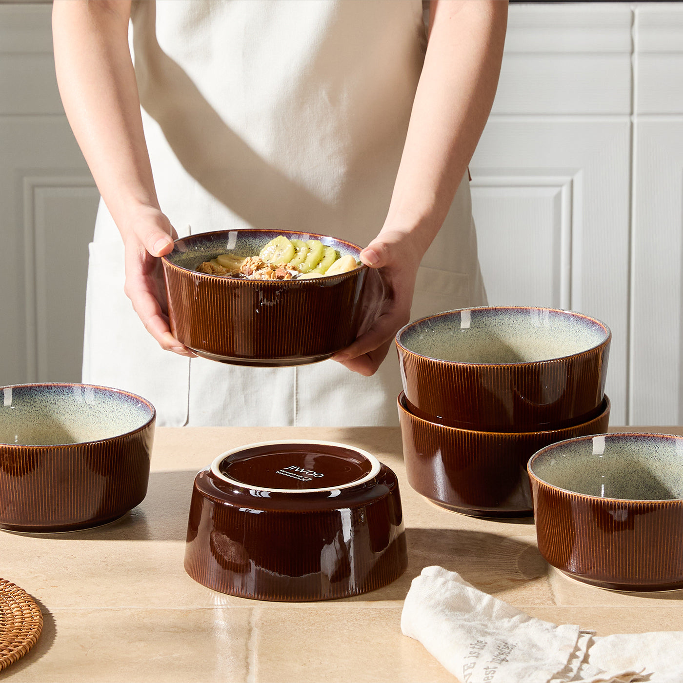 JIWOO-Roman Holiday, 6pcs, 6zoll 15,2cm Schale, Mikrowellengeeignet und Spülmaschinengeeignet