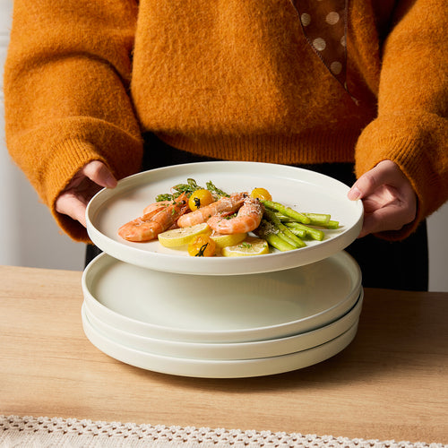 JIWOO-Beira, 4pcs, 10,5zoll 26,5cm Essteller, Mikrowellengeeignet und Spülmaschinengeeignet