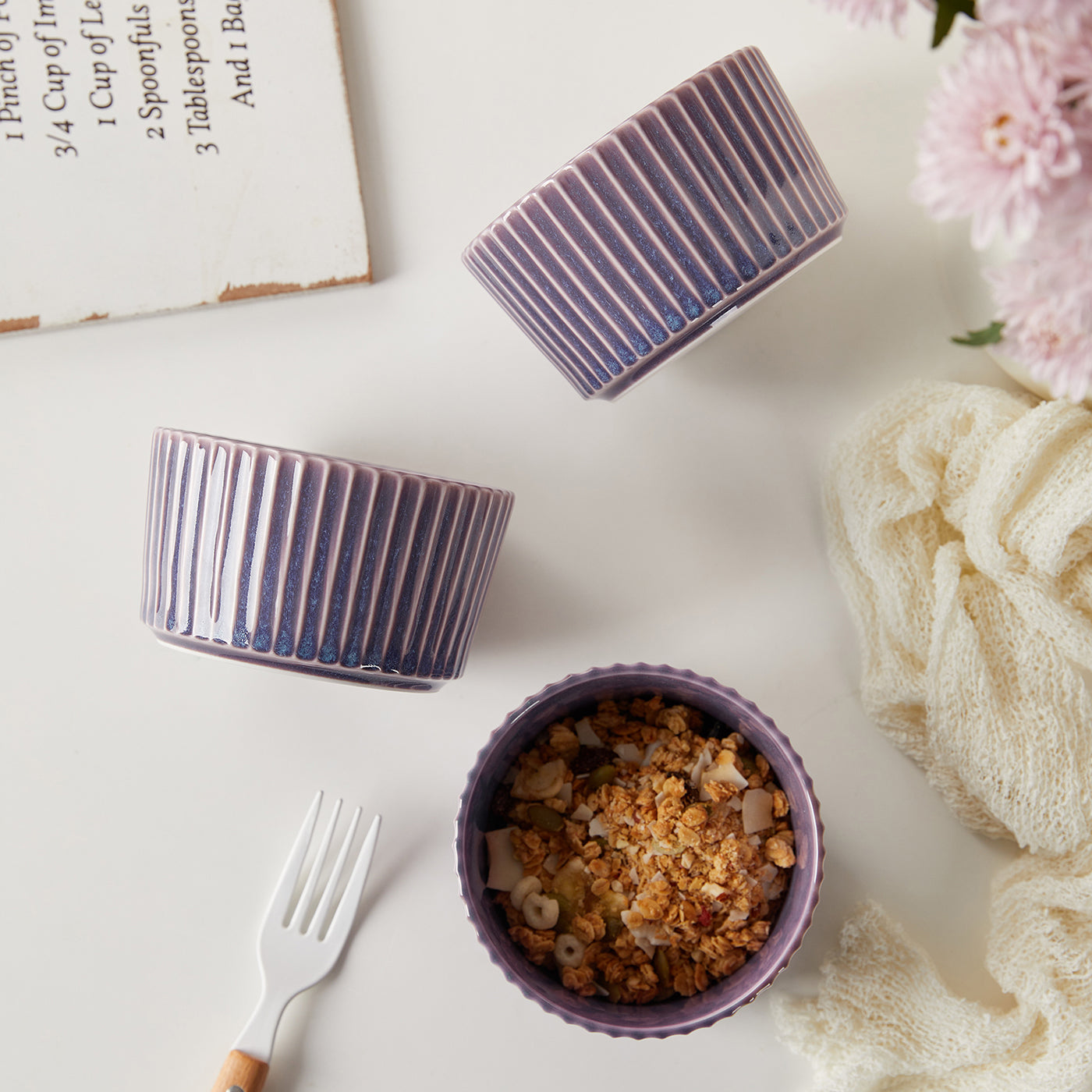 JIWOO-Collins, 4pcs, 4,5zoll 11cm Schale, Mikrowellengeeignet und Spülmaschinengeeignet