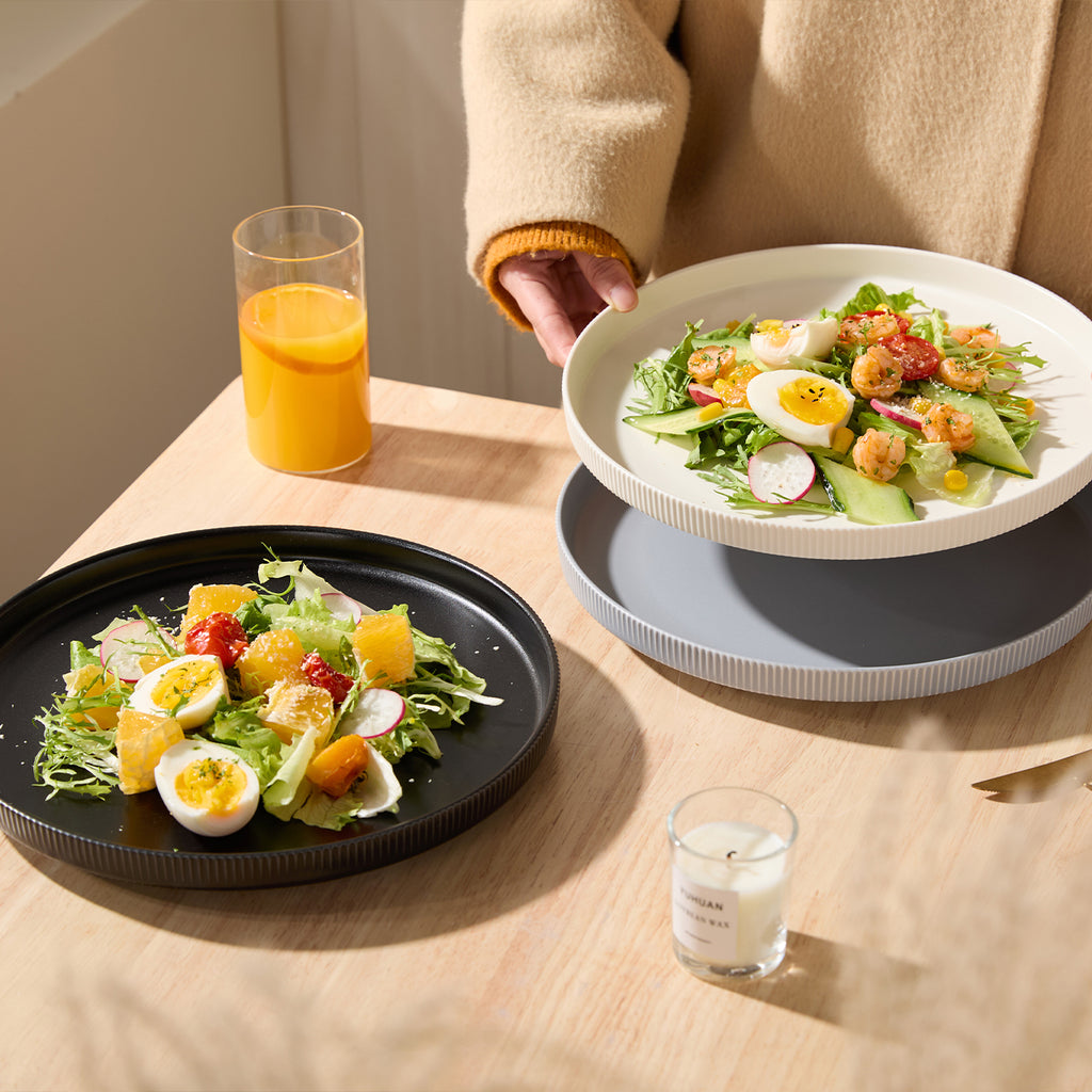 JIWOO-Roman Holiday, 3pcs, 10,5Zoll 27,7cm Essteller, Mikrowellengeeignet und Spülmaschinengeeignet