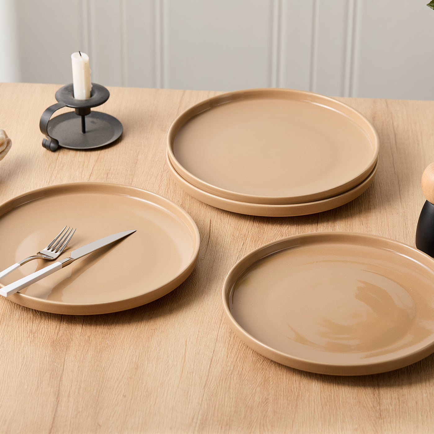 JIWOO-Beira, 4pcs, 10 inch 26cm dinner plates, microwave and dishwasher safe