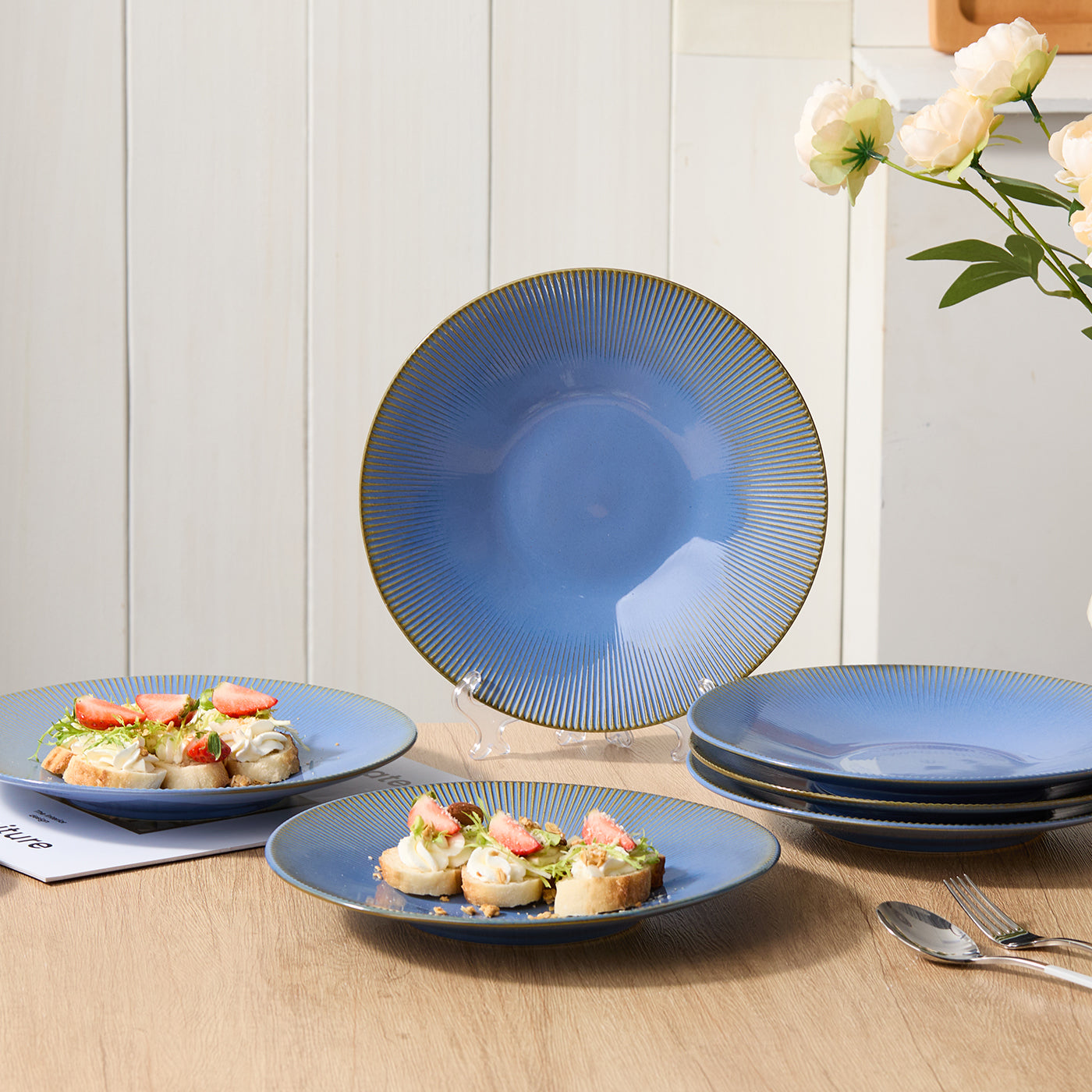 JIWOO-Moire, 6pcs, 10Zoll 27cm Teller, Mikrowellengeeignet und Spülmaschinengeeignet