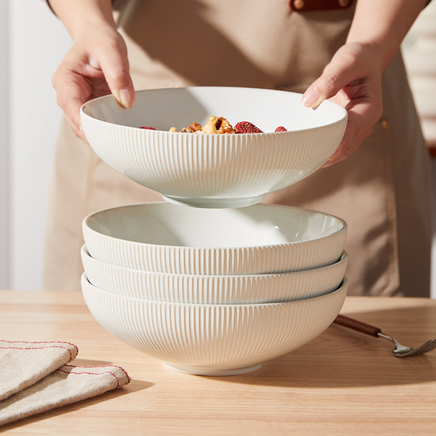 JIWOO-Moire, 6pcs, 8zoll 20cm Suppenteller, Mikrowellengeeignet und Spülmaschinengeeignet