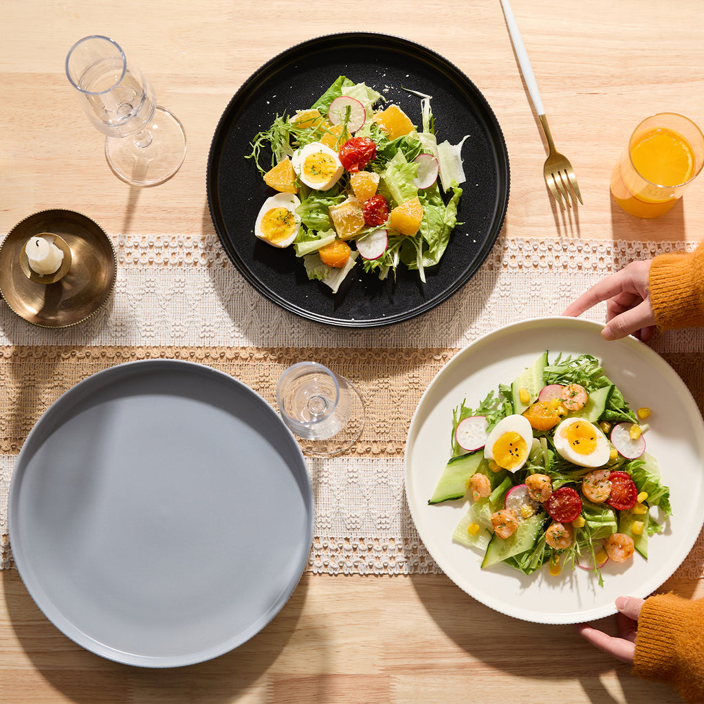 JIWOO-Roman Holiday, 3pcs, 10,5Zoll 27,7cm Essteller, Mikrowellengeeignet und Spülmaschinengeeignet