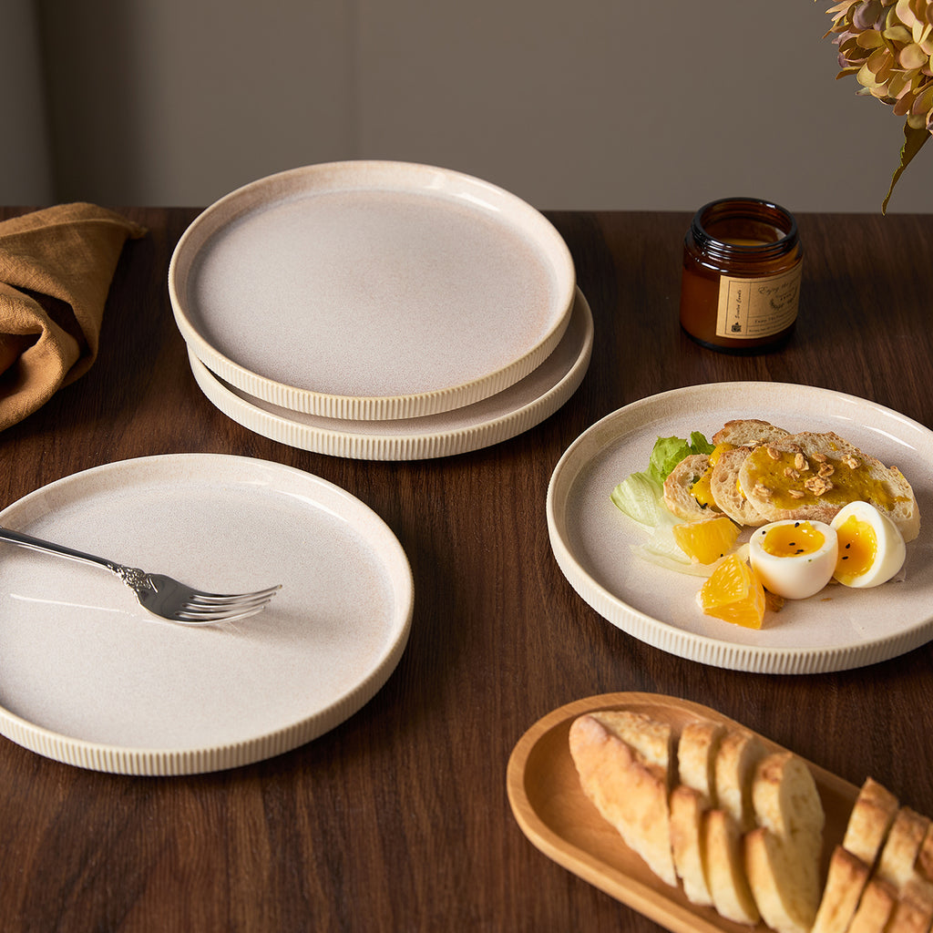 JIWOO-Roman Holiday, 4pcs, 8zoll 21,3cm Essteller, Mikrowellengeeignet und Spülmaschinengeeignet