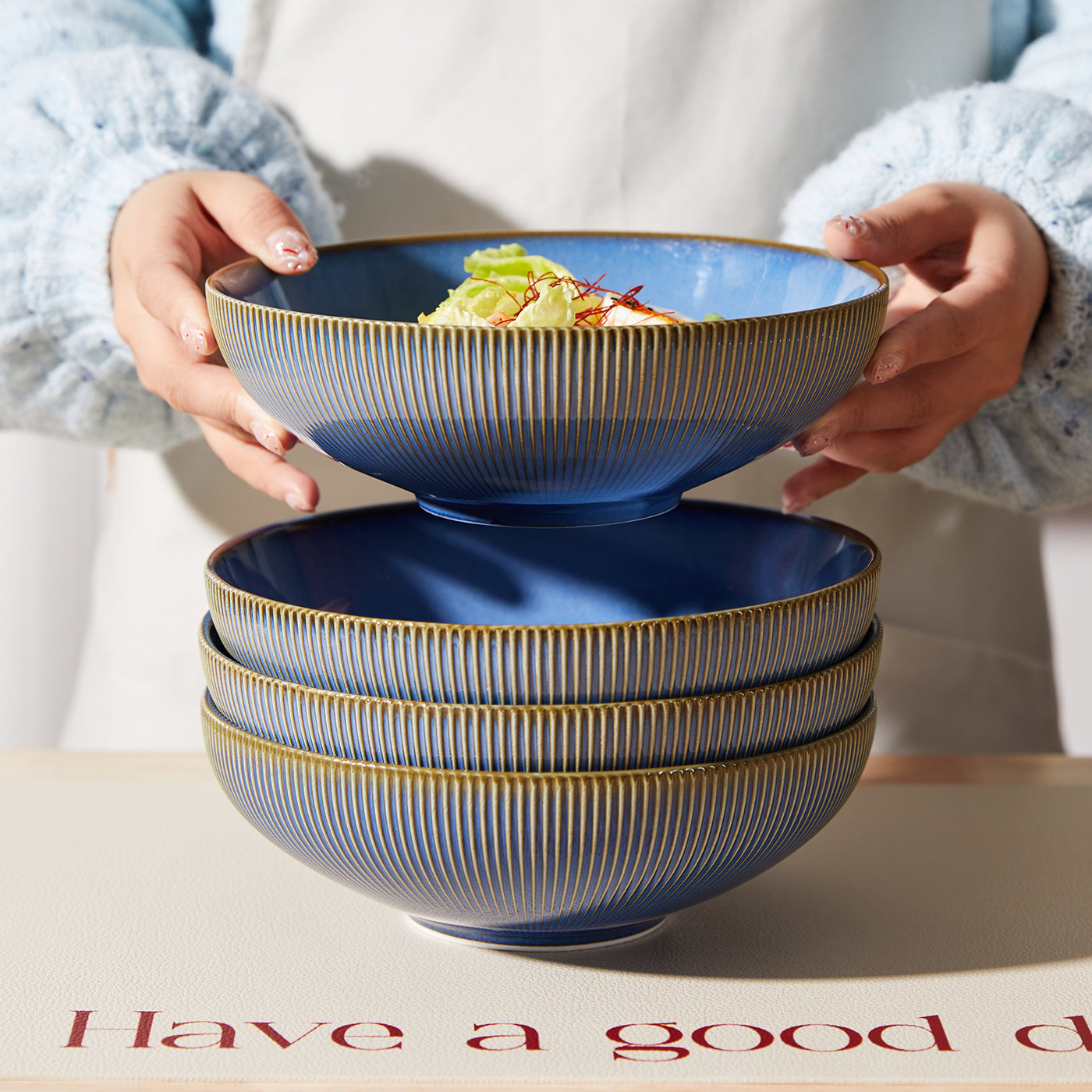 JIWOO-Moire, 6pcs, 8zoll 20cm Suppenteller, Mikrowellengeeignet und Spülmaschinengeeignet