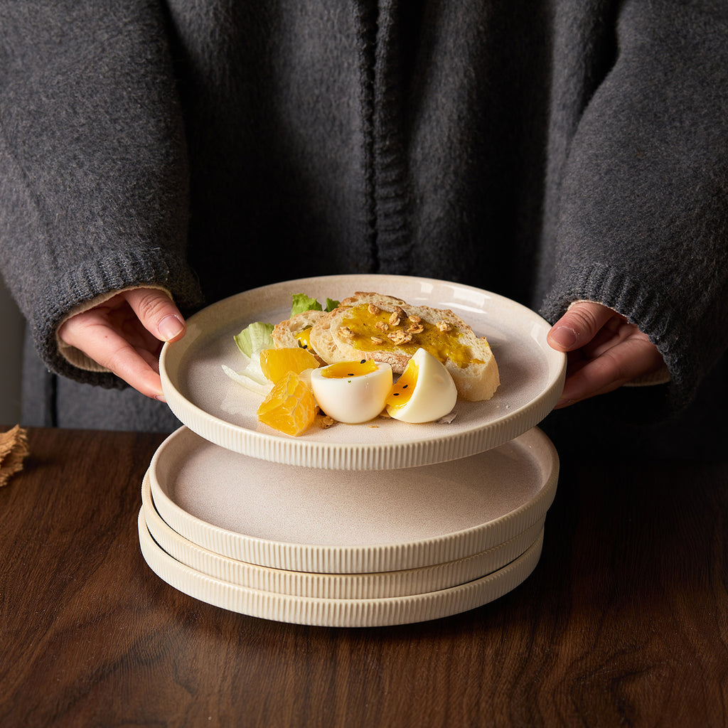 JIWOO-Roman Holiday, 4pcs, 8zoll 21,3cm Essteller, Mikrowellengeeignet und Spülmaschinengeeignet