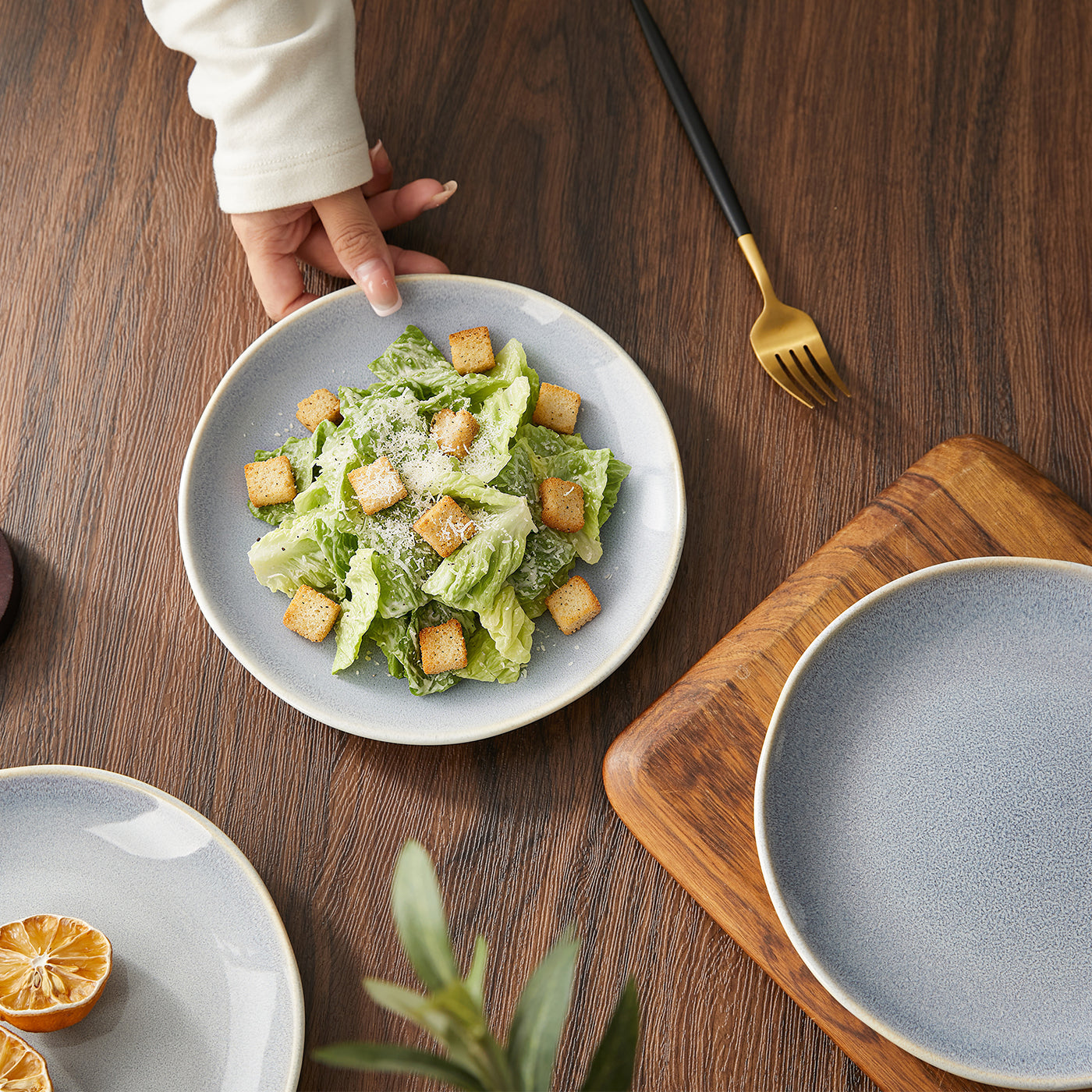 JIWOO-Lovina, 4pcs, 8zoll 19,5cm Essteller, Mikrowellengeeignet und Spülmaschinengeeignet