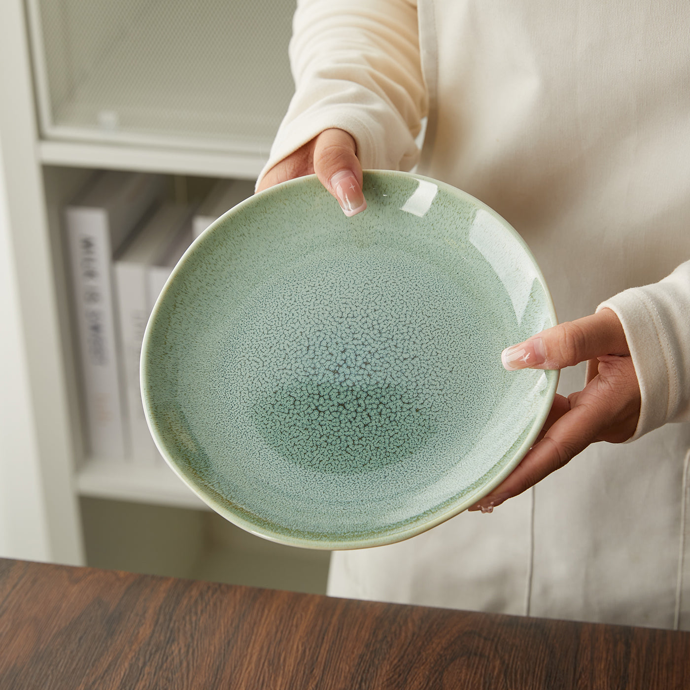 JIWOO-Lovina, 4pcs, 8zoll 19,5cm Essteller, Mikrowellengeeignet und Spülmaschinengeeignet