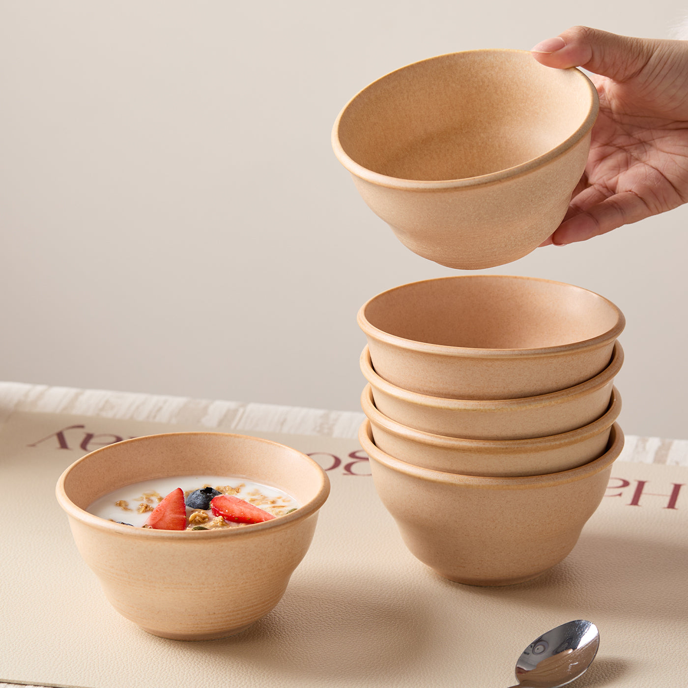 JIWOO-Zen, 6pcs, 4,5Zoll 11,7cm Schale, Mikrowellengeeignet und Spülmaschinengeeignet