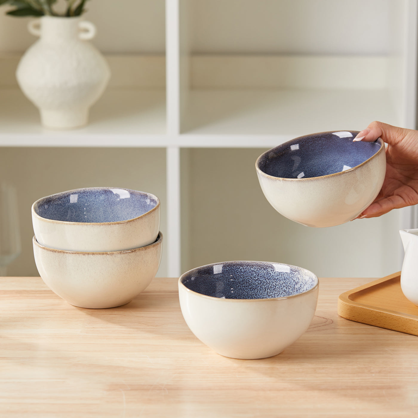 JIWOO-Lovina, 4pcs, 5,5zoll 13,5cm Schale, Mikrowellengeeignet und Spülmaschinengeeignet