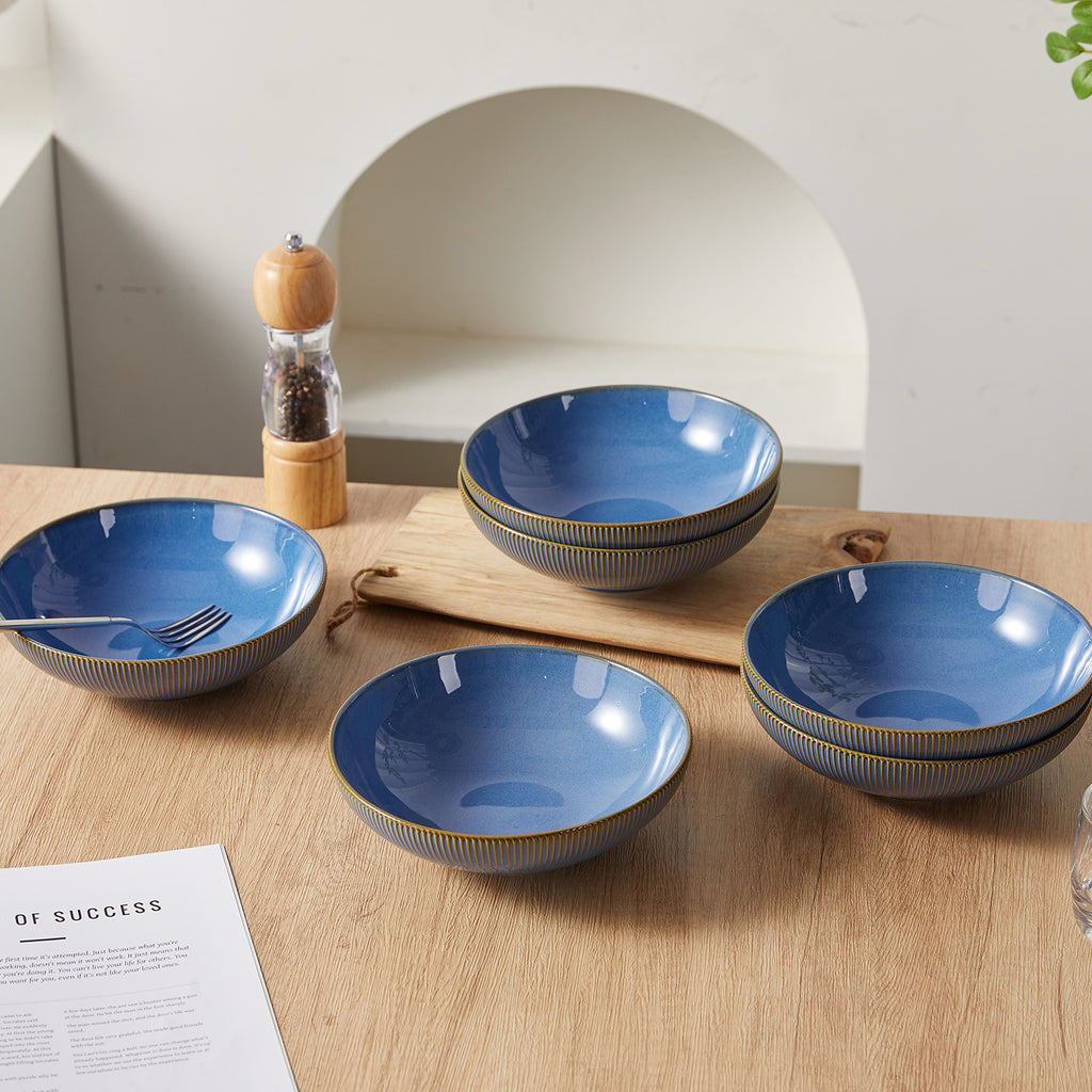 JIWOO-Moire, 6-teiliges 20cm Suppenteller, Mikrowellengeeignet und Spülmaschinengeeignet