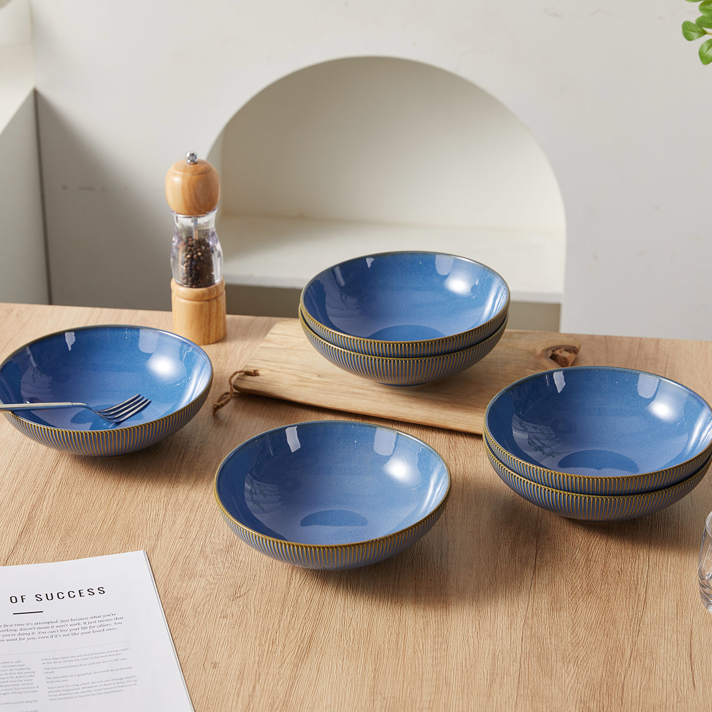 JIWOO-Moire, 6pcs, 8zoll 20cm Suppenteller, Mikrowellengeeignet und Spülmaschinengeeignet