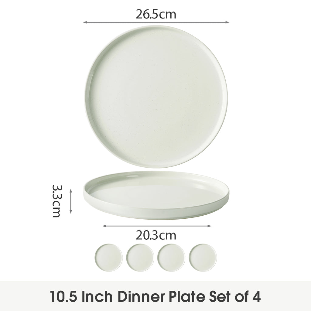 JIWOO-Beira, 4pcs, 10zoll 26cm Essteller, Mikrowellengeeignet und Spülmaschinengeeignet