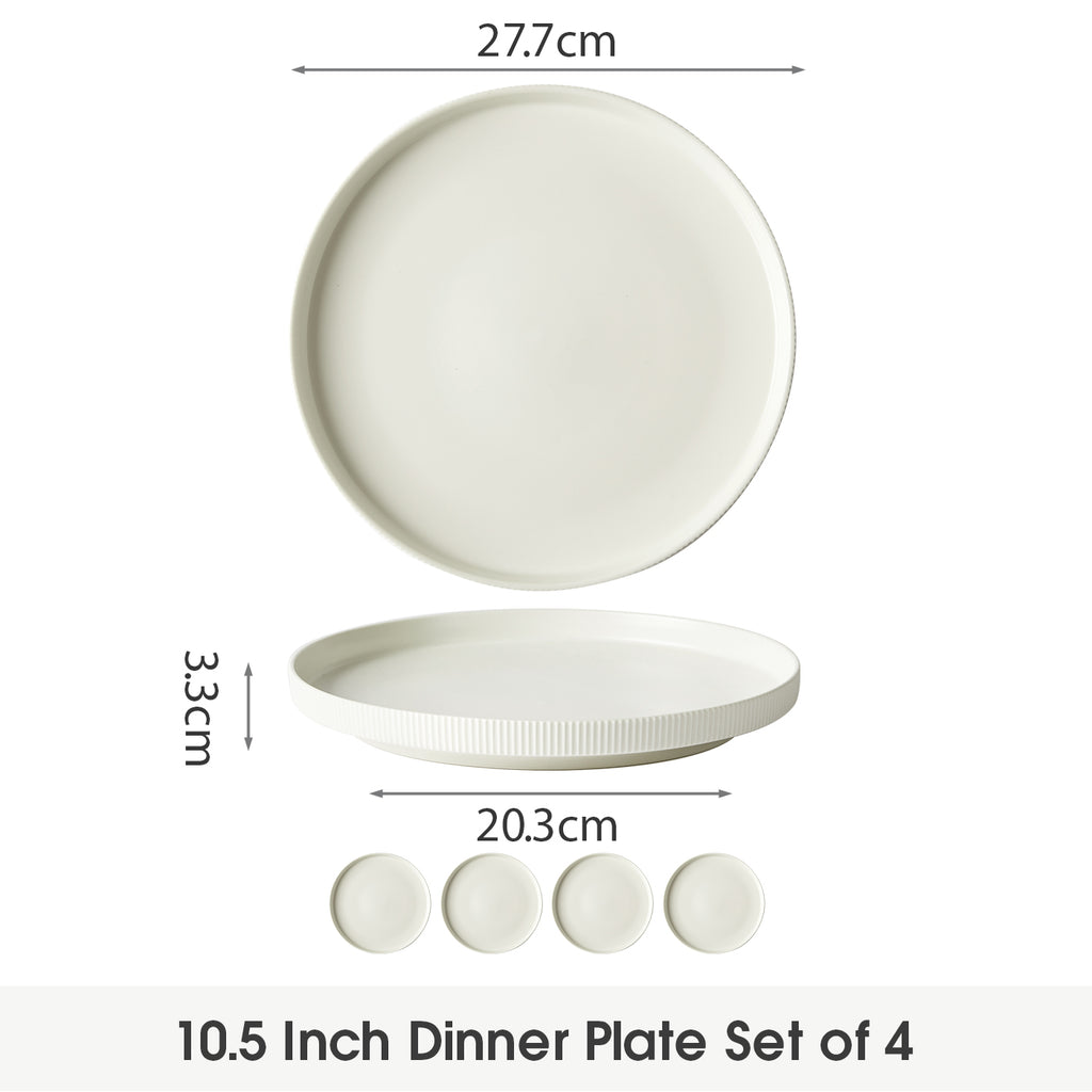 JIWOO-Roman Holiday, 4pcs, 10,5zoll 27,7cm  Essteller, Mikrowellengeeignet und Spülmaschinengeeignet