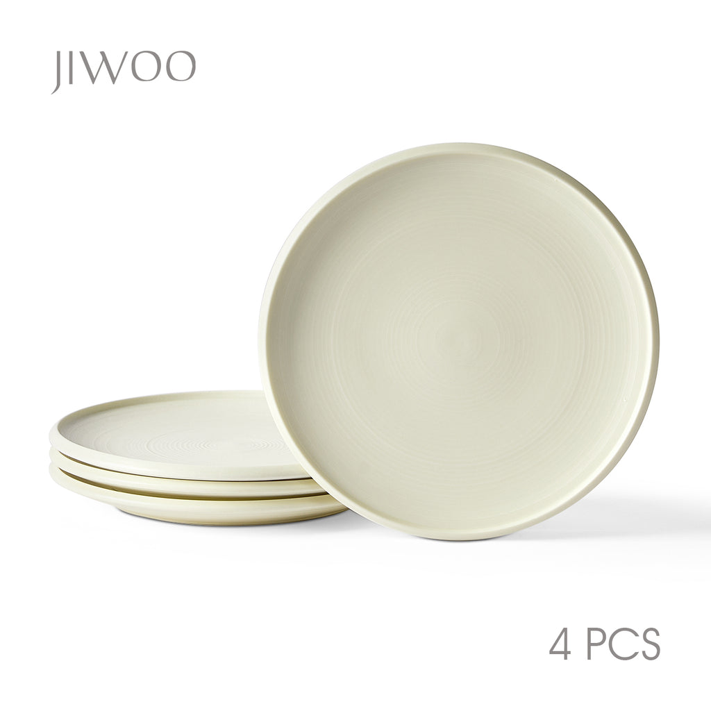 JIWOO-Zen, 4-teiliges 21,8cm Essteller, Mikrowellengeeignet und Spülmaschinengeeignet