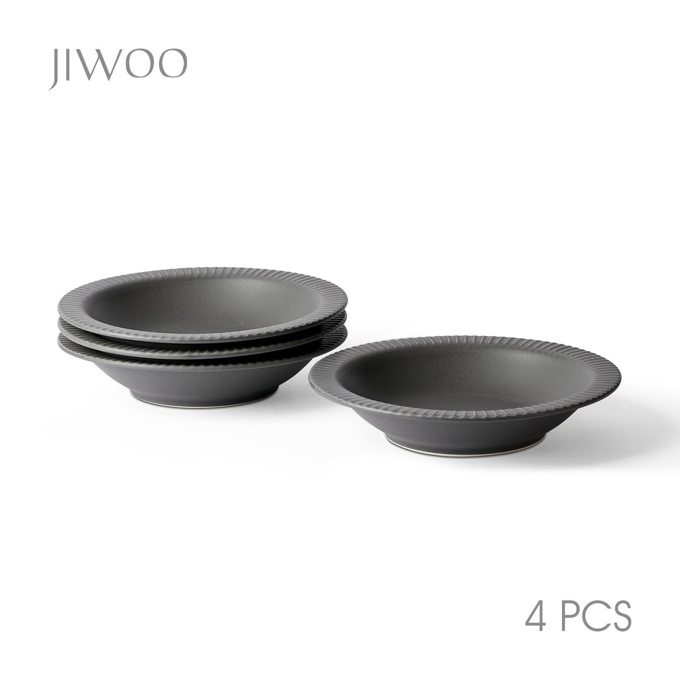 JIWOO-Collins, 4-teiliges 21,2cm Suppenteller, Mikrowellengeeignet und Spülmaschinengeeignet
