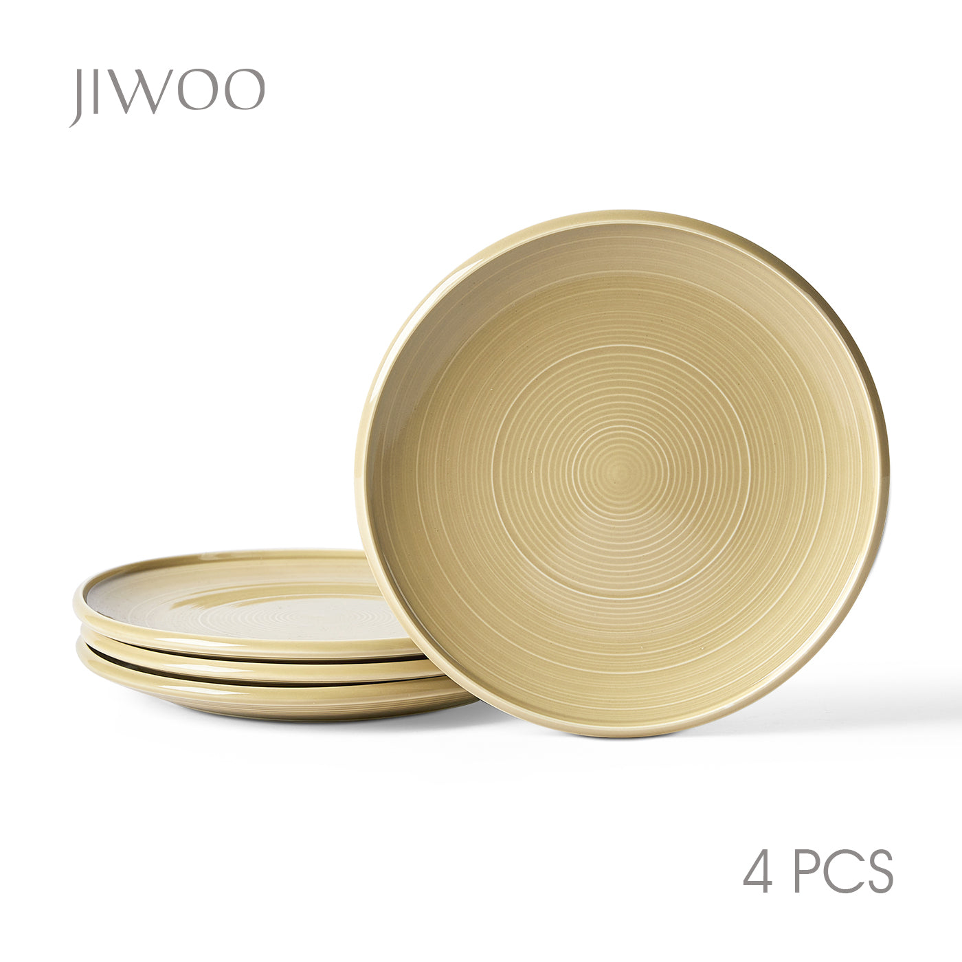 JIWOO-Zen, 4pcs, 8,5zoll 21,8cm Essteller, Mikrowellengeeignet und Spülmaschinengeeignet