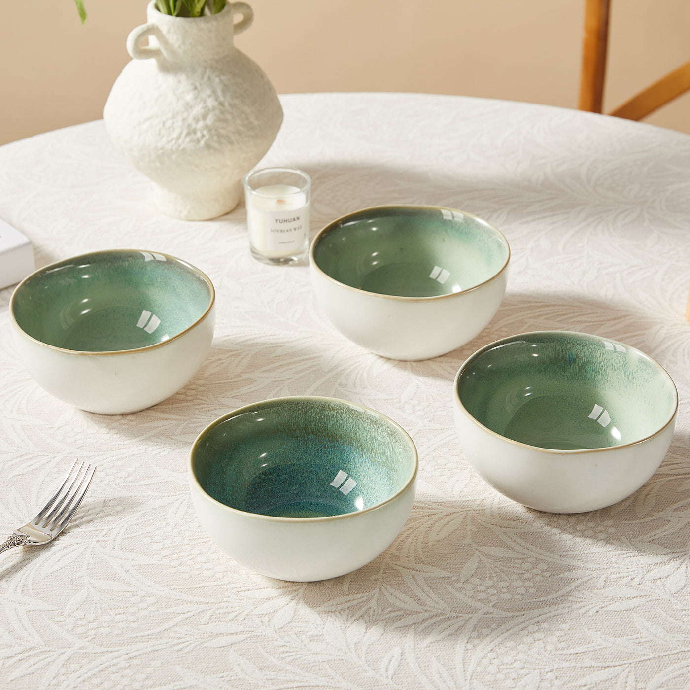 JIWOO-Lovina, 4pcs, 5,5zoll 13,5cm Schale, Mikrowellengeeignet und Spülmaschinengeeignet