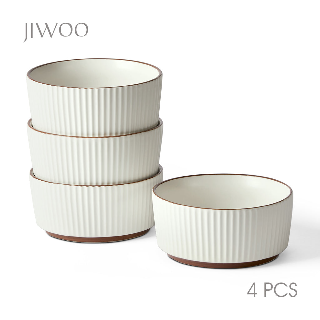 JIWOO-Collins, 4-teiliges 15cm Schale, Mikrowellengeeignet und Spülmaschinengeeignet