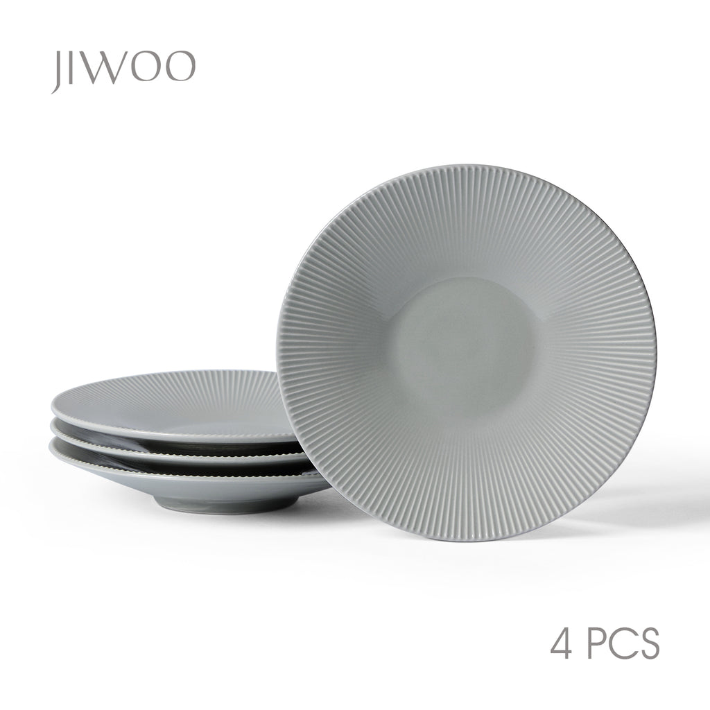 JIWOO-Moire, 4-teiliges 21,7cm Teller, Mikrowellengeeignet und Spülmaschinengeeignet