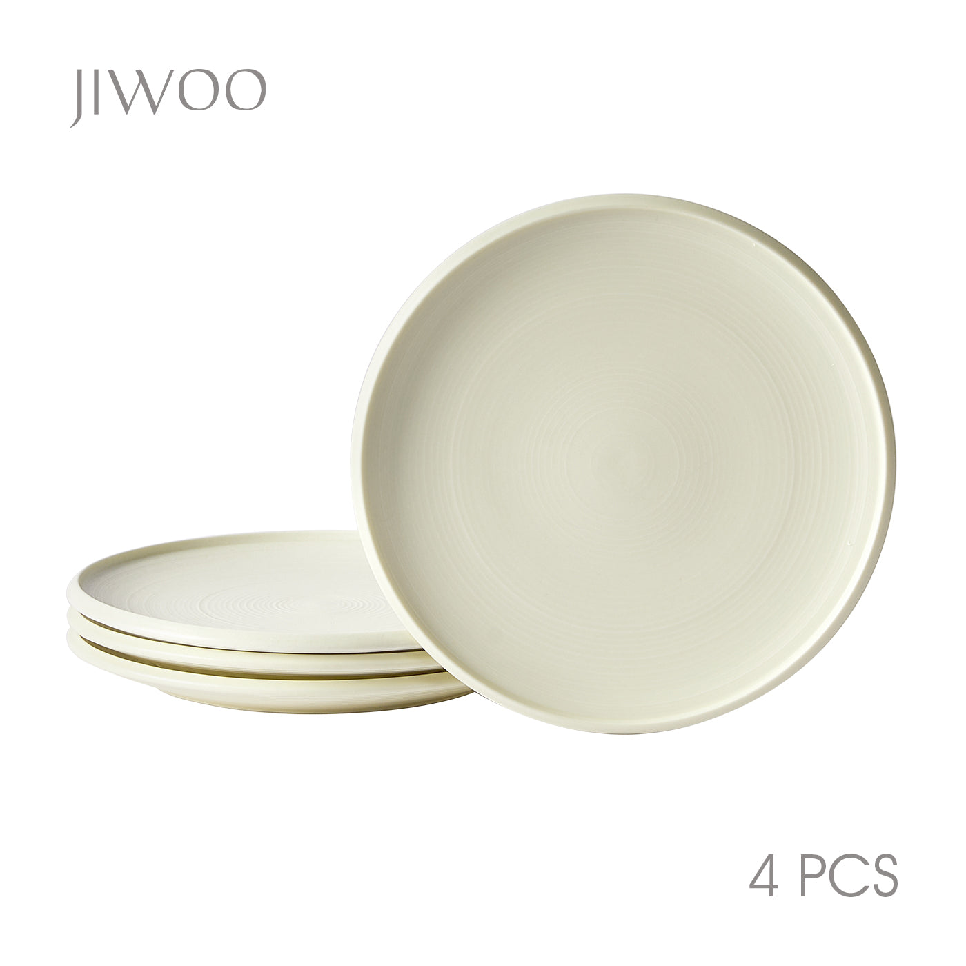 JIWOO-Zen, 4pcs, 8,5zoll 21,5cm Essteller, Mikrowellengeeignet und Spülmaschinengeeignet