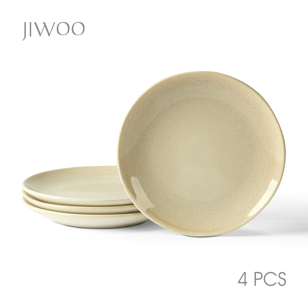 JIWOO-Lovina, 4-teiliges 19,5cm Essteller, Mikrowellengeeignet und Spülmaschinengeeignet