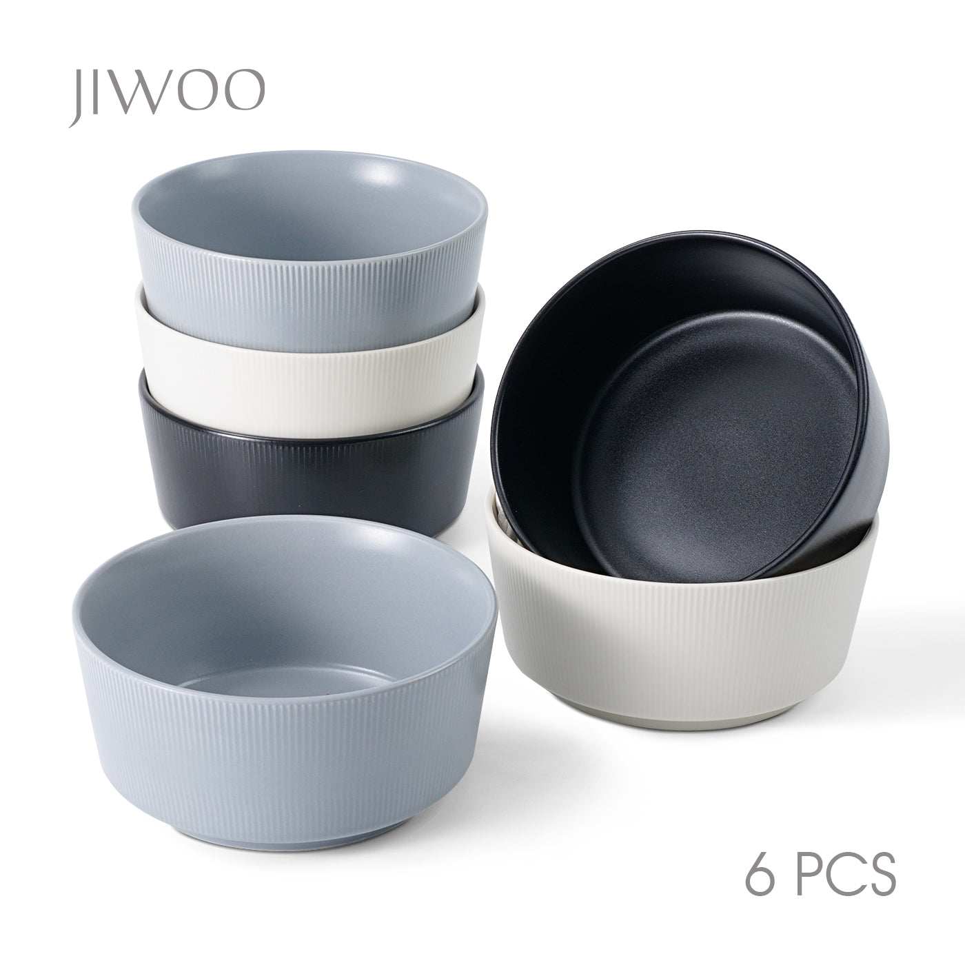 JIWOO-Roman Holiday, 6pcs, 6Zoll 15,2cm Schüssel, Mikrowellengeeignet und Spülmaschinengeeignet