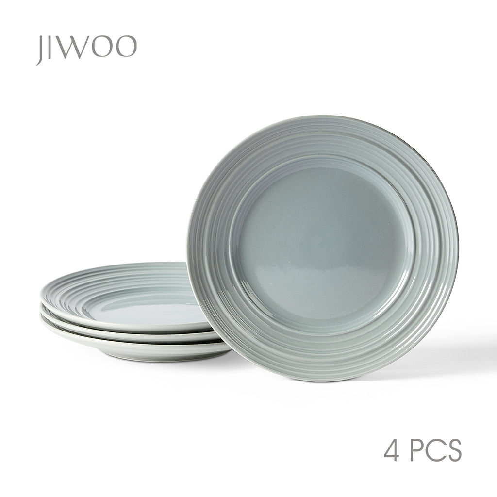 JIWOO-Lurcern, 4-teiliges 21,4cm Essteller, Mikrowellengeeignet und Spülmaschinengeeignet
