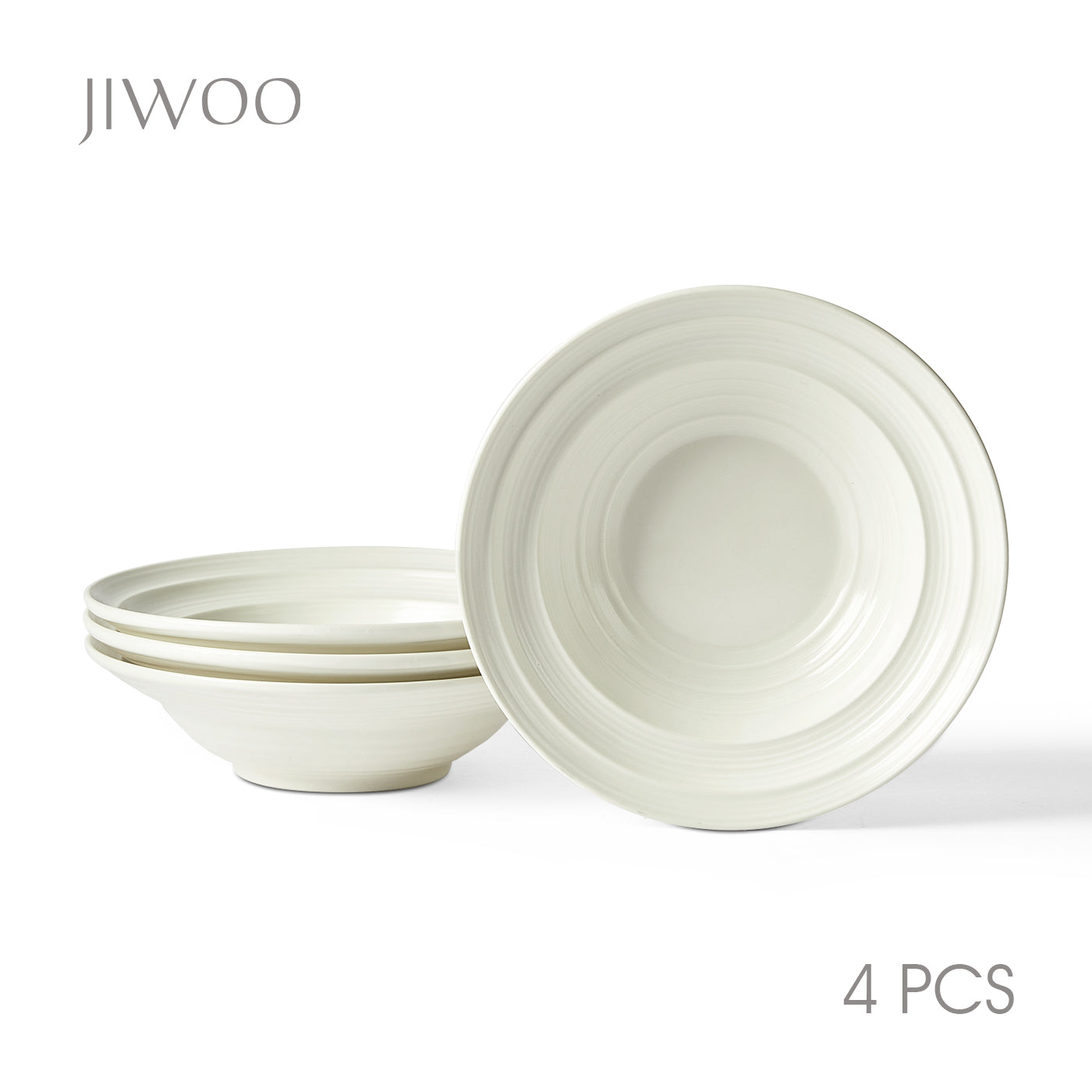 JIWOO-Lurcern, 4pcs, 8,5zoll 21,2cm Suppenteller, Mikrowellengeeignet und Spülmaschinengeeignet