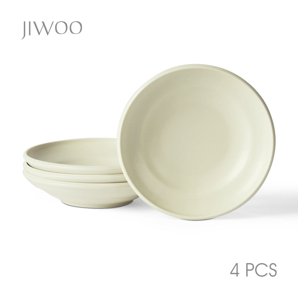 JIWOO-Zen, 4-teiliges 22cm Suppenteller, Mikrowellengeeignet und Spülmaschinengeeignet